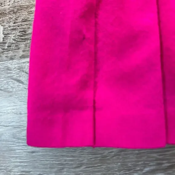 Vintage 80s Adrienne Vittadini Pleated Wool Skirt Medium Fuchsia Pink Hong Kong - Picture 4 of 8